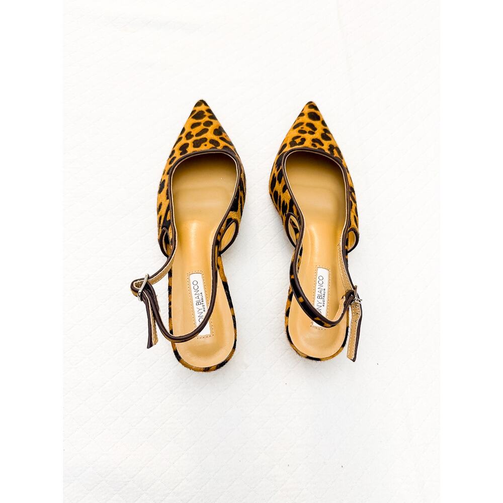 Tony Bianco Leopard Print Slingback Heels Kitten Heel Pointy Toe NWOB Size 8.5 - Picture 2 of 6